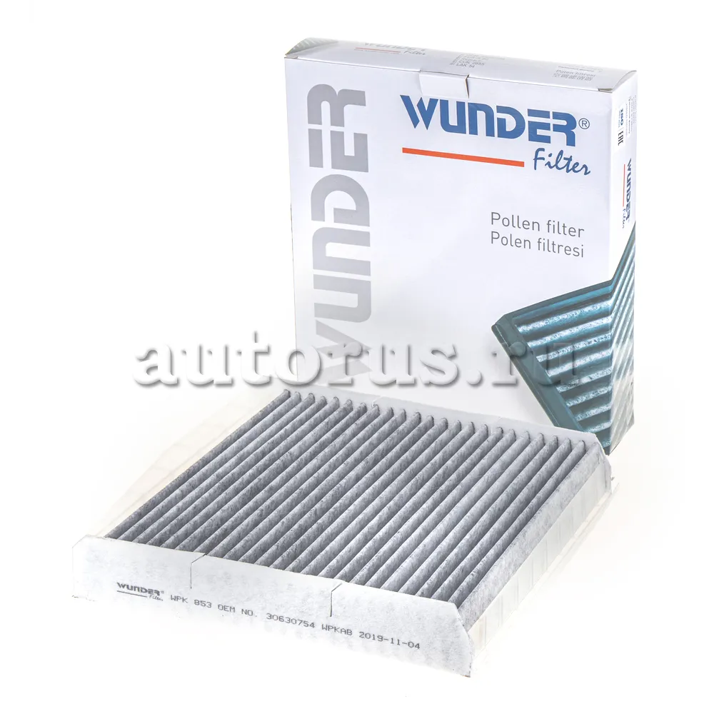 Фильтр салонный (угольный) VOLVO 60/70/80 00-> WUNDER FILTER WPK853 WUNDER  FILTER артикул WPK853 - цена, характеристики, купить в Москве в  интернет-магазине автозапчастей АВТОРУСЬ