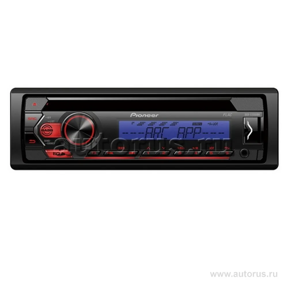 Автомагнитола PIONEER DEH-S120UBB, 4x50вт,USB/MP3/CD/Android,красн+син.  PIONEER артикул DEH-S120UBB - цена, характеристики, купить в Москве в  интернет-магазине автозапчастей АВТОРУСЬ