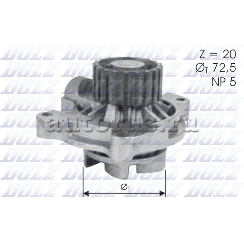 Помпа, водяной насос AUDI 100(C4)/A6(C4) mot.2.5TDI 91-97 DOLZ A-180 DOLZ  артикул A-180 - цена, характеристики, купить в Москве в интернет-магазине  автозапчастей АВТОРУСЬ