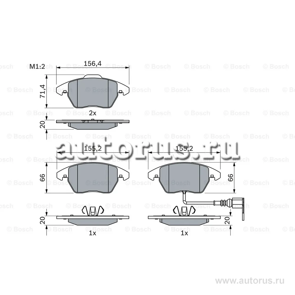 Колодки тормозные передние BOSCH 0 986 424 797