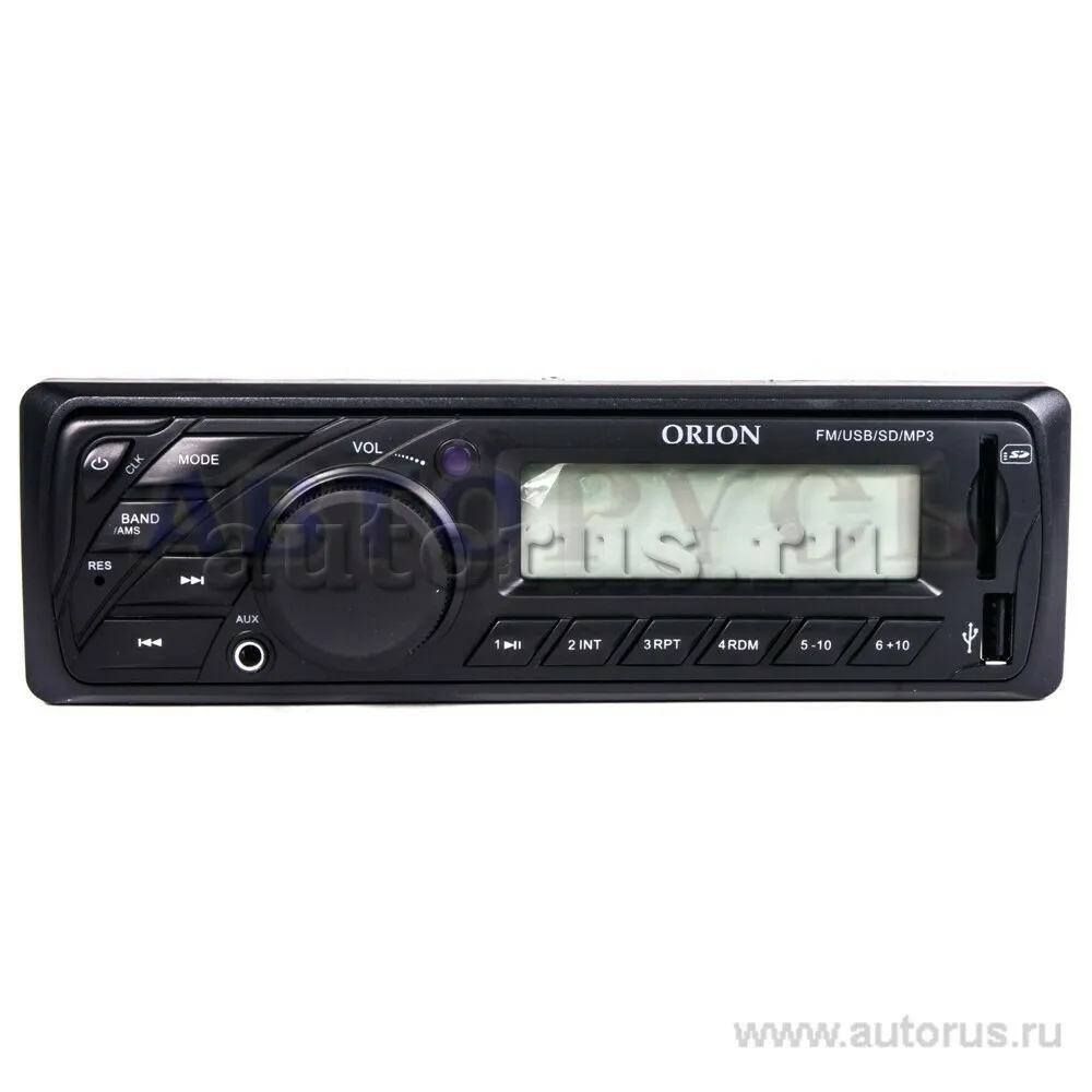 Автомагнитола ORION DHO-1600U, USB, AUX,оранжевая подсветка ORION артикул  DHO-1600U - цена, характеристики, купить в Москве в интернет-магазине  автозапчастей АВТОРУСЬ