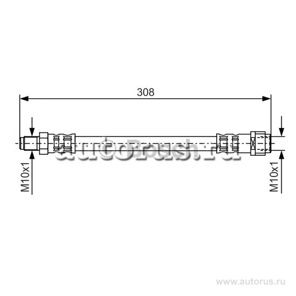 Шланг тормозной задний MB W168/W202/W203/W210/W140 91> /L=280mm BOSCH 1 987  476 427 BOSCH артикул 1 987 476 427 - цена, характеристики, купить в Москве  в интернет-магазине автозапчастей АВТОРУСЬ