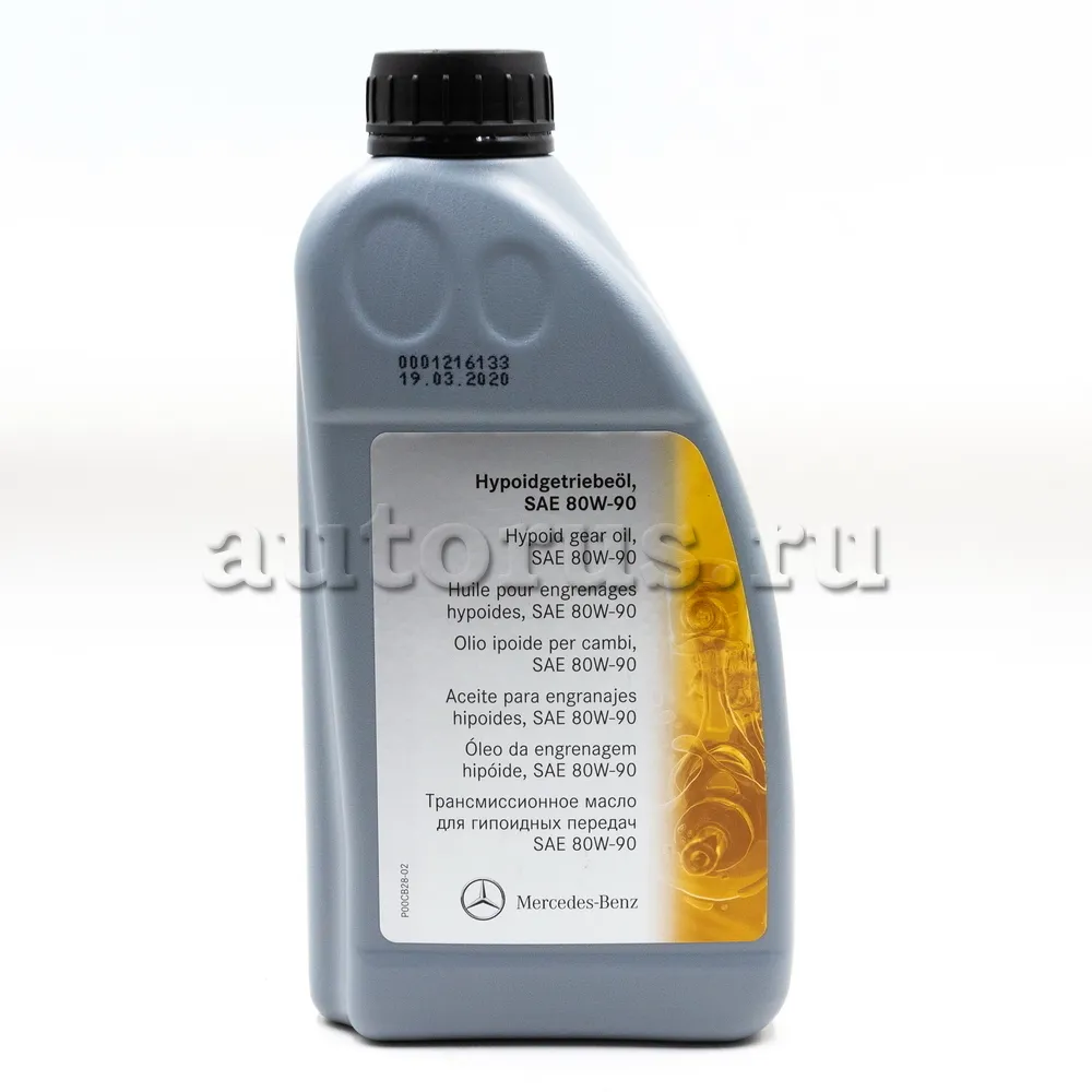 Масло трансмиссионное MERCEDES-BENZ HYPOID GEAR OIL MB 235.20 80W90 1 л  A001 989 58 03 09 MERCEDES-BENZ артикул A001 989 58 03 09 - цена,  характеристики, купить в Москве в интернет-магазине автозапчастей АВТОРУСЬ