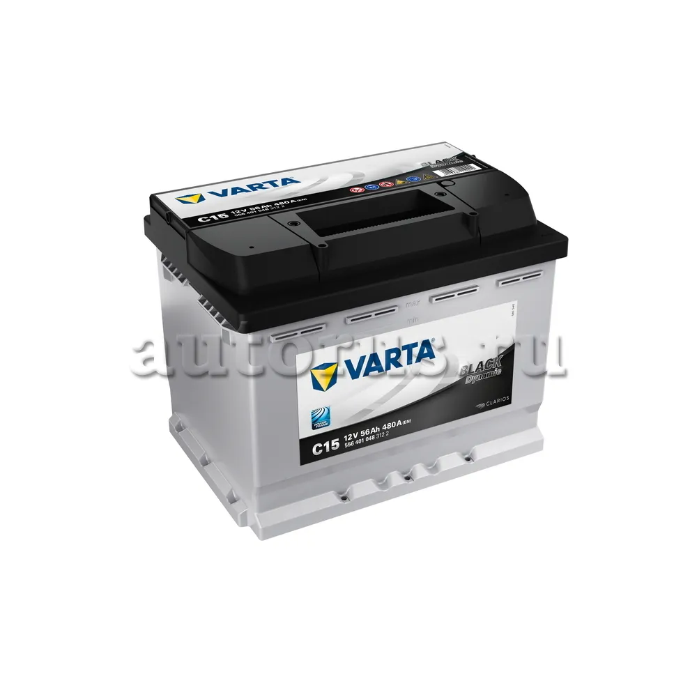 Аккумулятор VARTA Black Dynamic 56 А/ч прямая L+ C15 242x175x190 EN480 А  VARTA артикул 556 401 048 - цена, характеристики, купить в Москве в  интернет-магазине автозапчастей АВТОРУСЬ