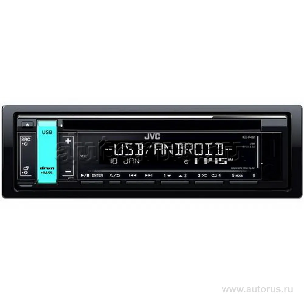 Автомагнитола CD,MP3 JVC KD-R491, 4x50вт, USB, AUX JVC артикул KD-R491 -  цена, характеристики, купить в Москве в интернет-магазине автозапчастей  АВТОРУСЬ