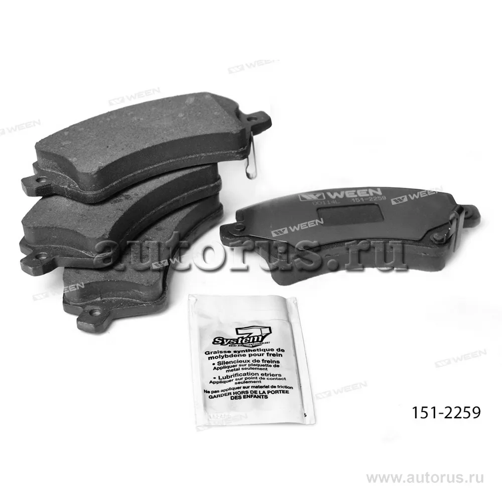 Тормозные колодки дисковые передние TOYOTA Corolla WEEN 151-2259 WEEN  артикул 151-2259 - цена, характеристики, купить в Москве в  интернет-магазине автозапчастей АВТОРУСЬ