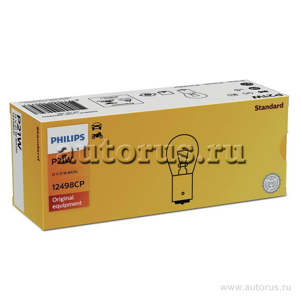 Лампа 12V P21W 21W PHILIPS 1 шт. картон 12498CP