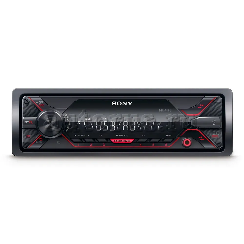 Автомагнитола SONY DSX-A110U, 4x55вт, USB, AUX,красная подсветка SONY  артикул DSX-A110U - цена, характеристики, купить в Москве в  интернет-магазине автозапчастей АВТОРУСЬ