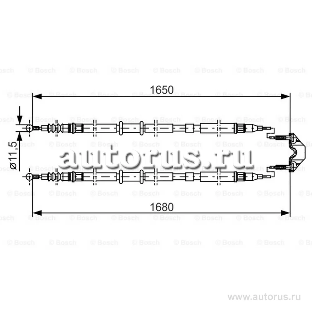 Трос ручного тормоза OPEL Astra H 04-> /L=1665mm BOSCH 1 987 477 909 BOSCH  артикул 1 987 477 909 - цена, характеристики, купить в Москве в  интернет-магазине автозапчастей АВТОРУСЬ