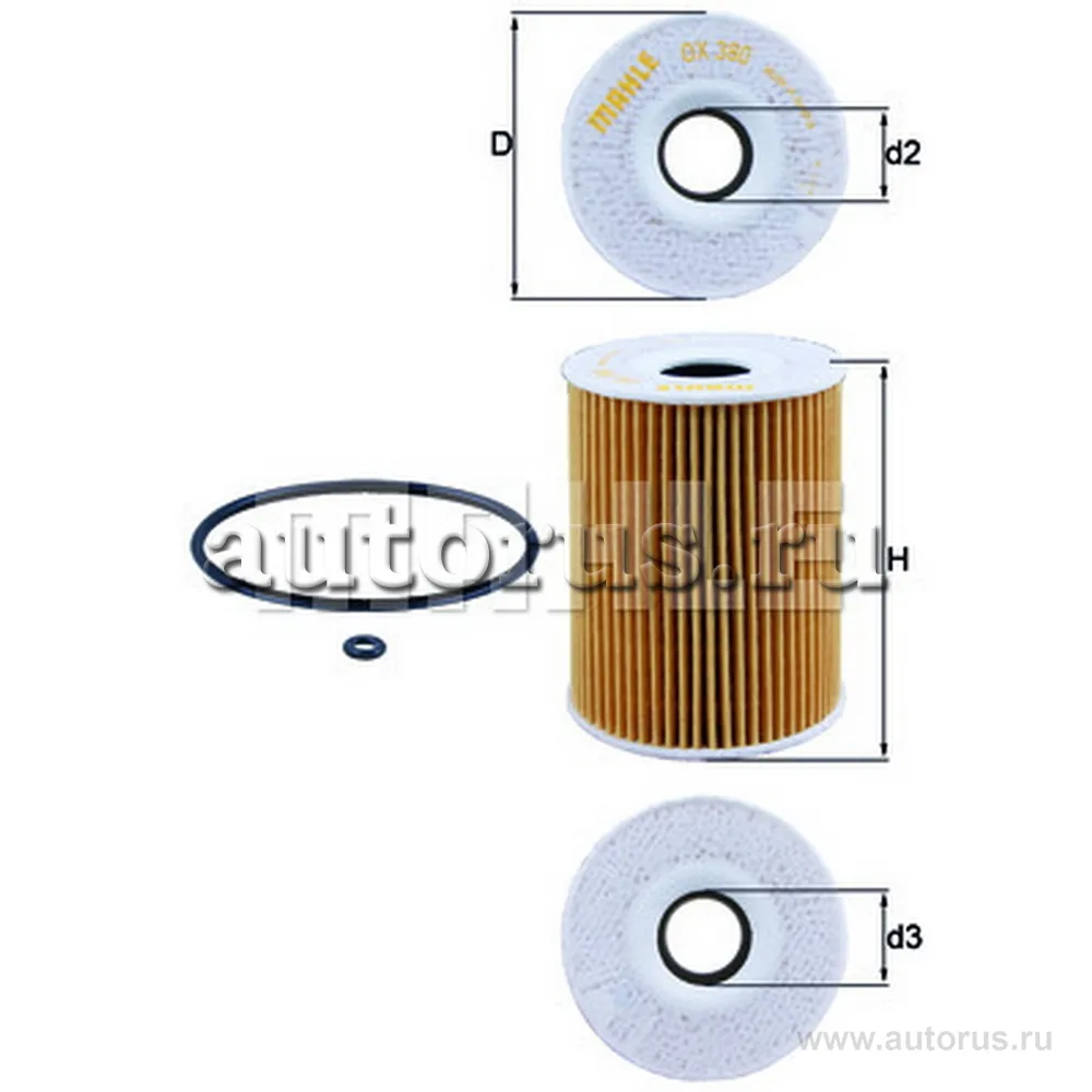 Фильтр масляный KNECHT/MAHLE OX380D