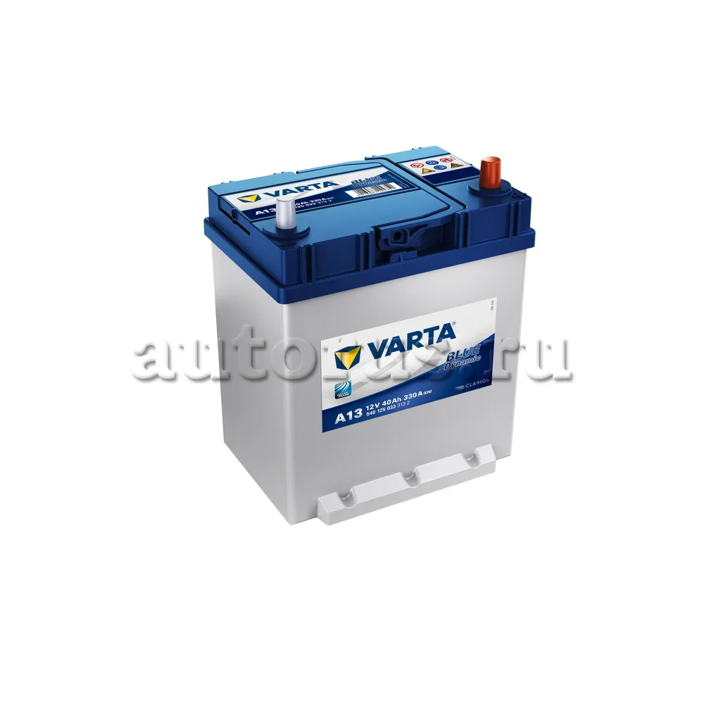 Аккумулятор VARTA Blue Dynamic 40 А/ч обратная R+ A13 187x140x227 EN330 А  VARTA артикул 540 125 033 - цена, характеристики, купить в Москве в  интернет-магазине автозапчастей АВТОРУСЬ