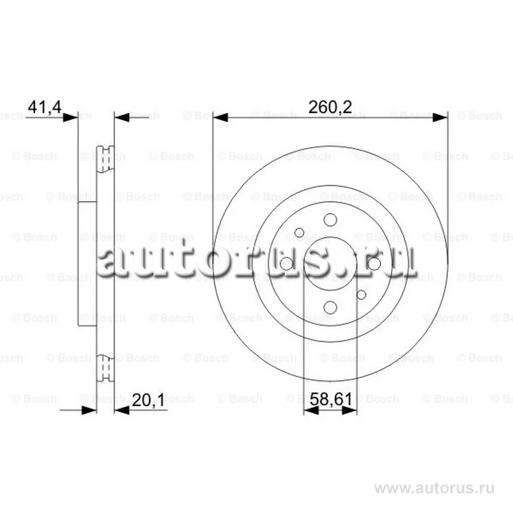 Диск тормозной передний LADA 2110 / Kalina / Priora / Granta BOSCH 0 986  479 346