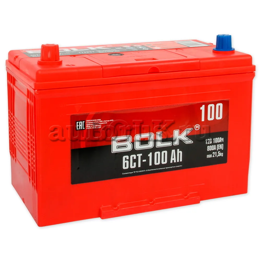 Аккумулятор BOLK ASIA 100 А/ч прямая L+ 304x173x220 EN800 А КАЗАХСТАН BOLK  артикул ABJ 1001 - цена, характеристики, купить в Москве в интернет-магазине  автозапчастей АВТОРУСЬ