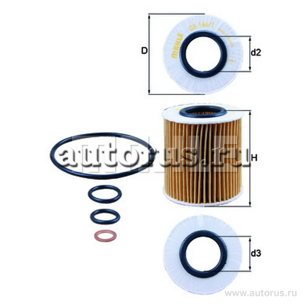 Фильтр масляный KNECHT/MAHLE OX166/1D