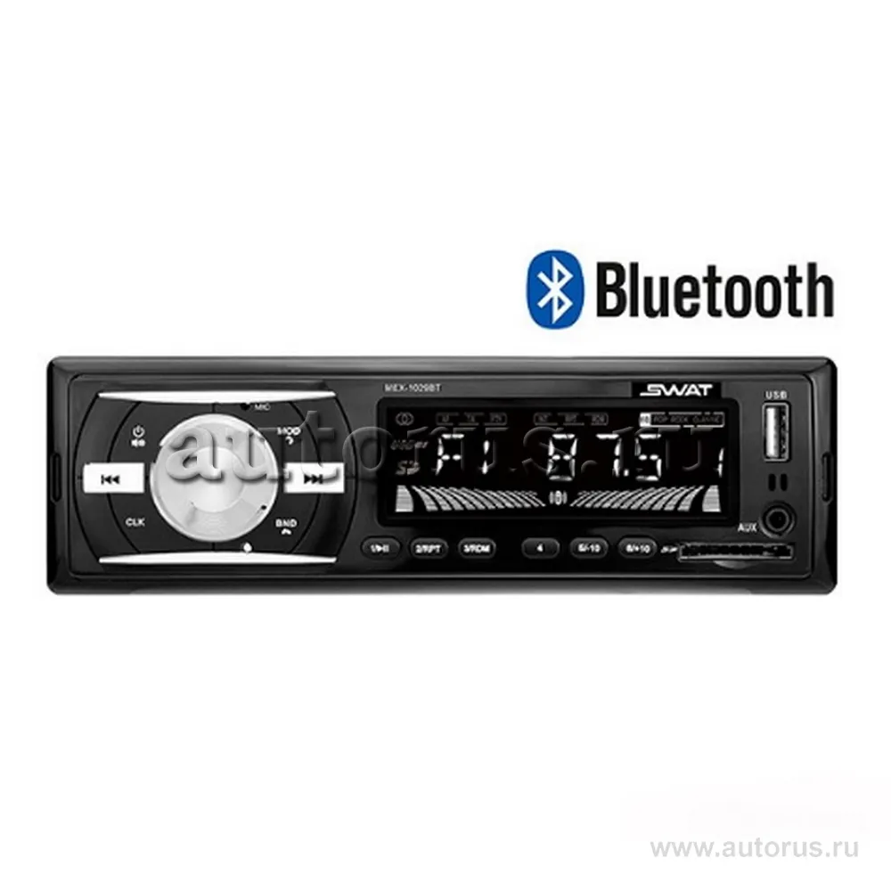 Автомагнитола SWAT MEX-1029BT ,1 din медиа ресивер,4х50  Вт,MP3,USB,SD,BT,2RCA белые кнопки SWAT SWAT MEX-1029BT SWAT артикул SWAT  MEX-1029BT - цена, характеристики, купить в Москве в интернет-магазине  автозапчастей АВТОРУСЬ