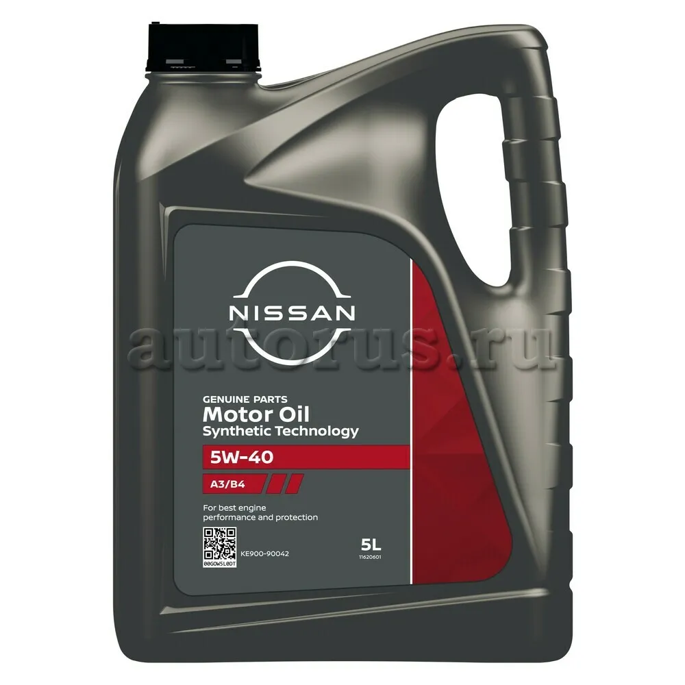 Масло моторное NISSAN Motor Oil 5W-40 синтетическое 5 л KE900-90042R NISSAN  артикул KE900-90042R - цена, характеристики, купить в Москве в  интернет-магазине автозапчастей АВТОРУСЬ