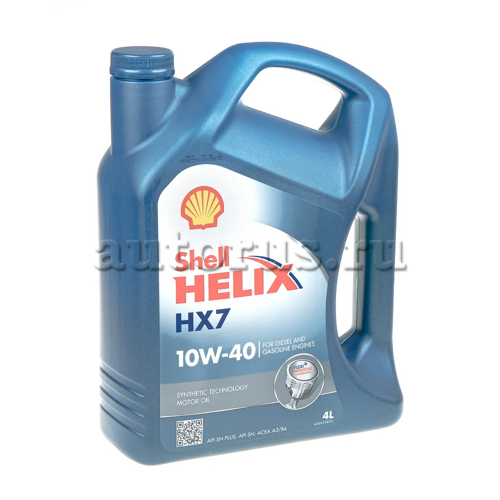 Масло моторное SHELL Helix HX7 10W-40 SP A3/B4 полусинтетическое 4 л EURO  550070333