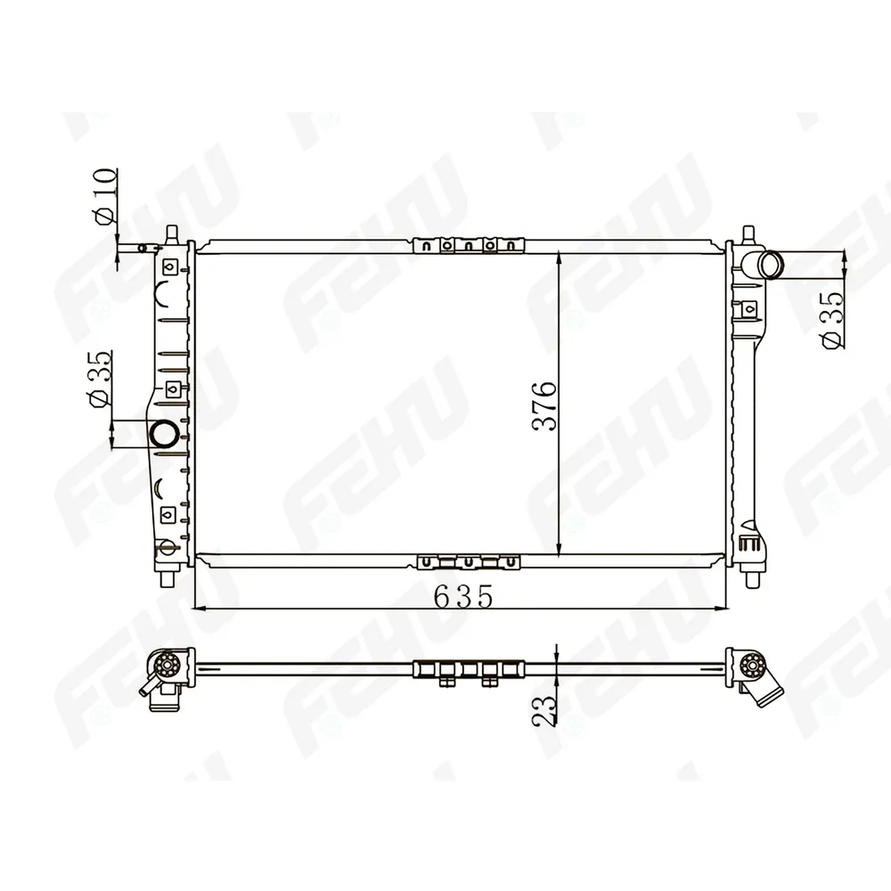 Радиатор охлаждения (сборный) Chevrolet Lanos A/C (02-) 1.5/1.6 MT FEHU  FRC1282m FEHU артикул FRC1282m - цена, характеристики, купить в Москве в  интернет-магазине автозапчастей АВТОРУСЬ