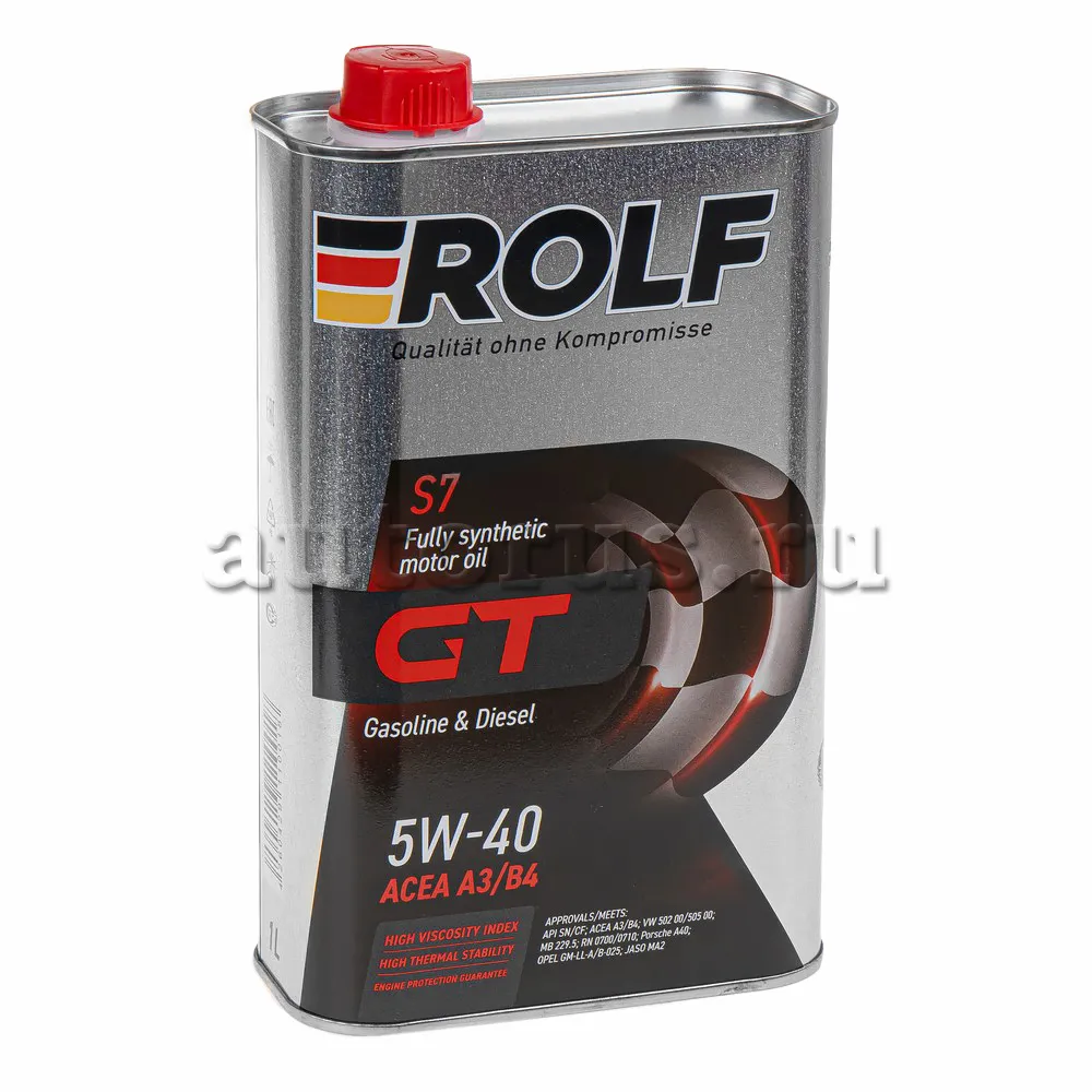 Масло моторное ROLF GT SAE 5W-40 API SN/CF синтетика 1л 322234 ROLF артикул  322234 - цена, характеристики, купить в Москве в интернет-магазине  автозапчастей АВТОРУСЬ