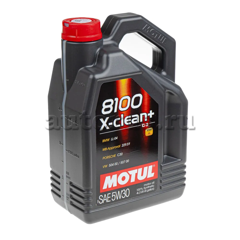 Масло моторное Motul 8100 X-clean + 5W-30 синтетическое 4 л 111859 Motul  артикул 111859 - цена, характеристики, купить в Москве в интернет-магазине  автозапчастей АВТОРУСЬ