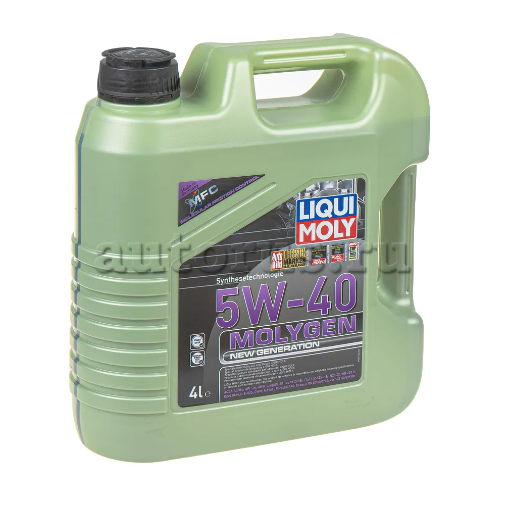 Масло моторное LIQUI MOLY Molygen New Generation 5W-40 синтетическое 4 л  9054 LIQUI MOLY артикул 8578 - цена, характеристики, купить в Москве в  интернет-магазине автозапчастей АВТОРУСЬ