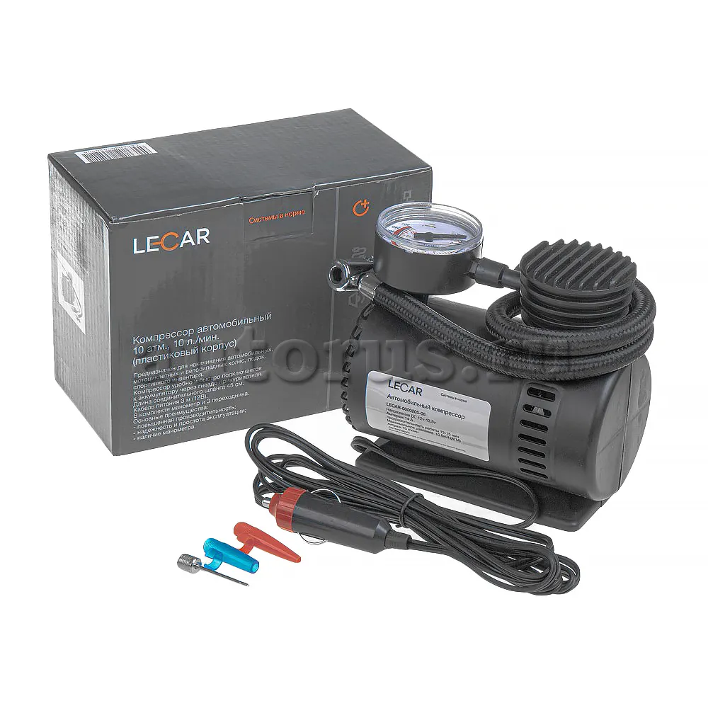 Компрессор 7 атм., 10л/мин. (пластиковый корпус) LECAR LECAR000020506 LECAR  артикул LECAR000020506 - цена, характеристики, купить в Москве в  интернет-магазине автозапчастей АВТОРУСЬ