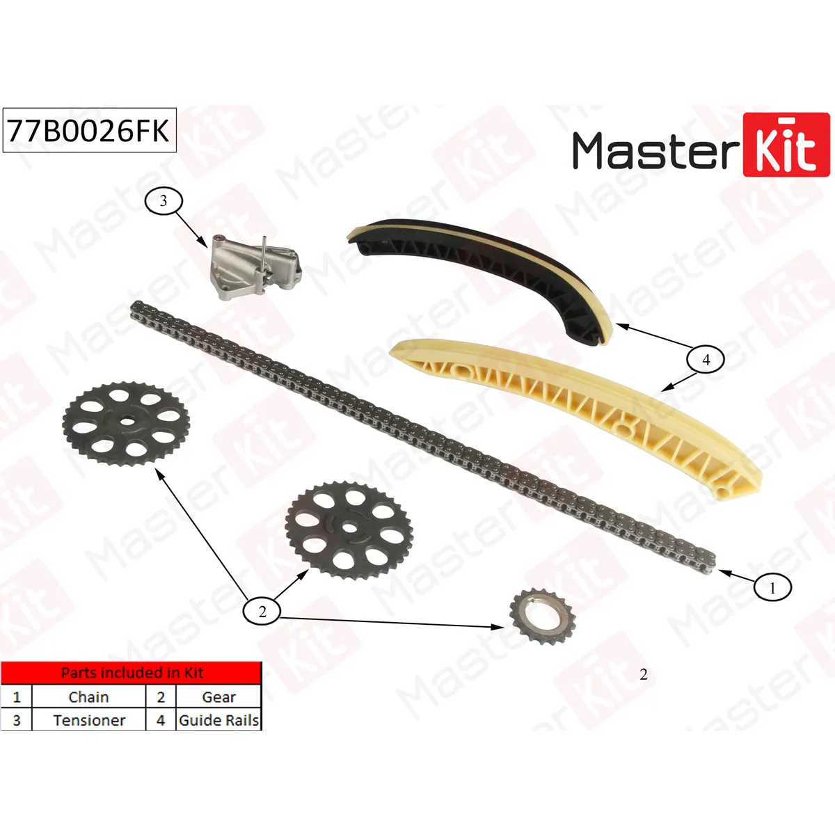 Комплект цепи ГРМ Skoda Fabia/Volkswagen Polo 1.2i 12V 05- MASTERKIT  77B0026FK MASTERKIT артикул 77B0026FK - цена, характеристики, купить в  Москве в интернет-магазине автозапчастей АВТОРУСЬ