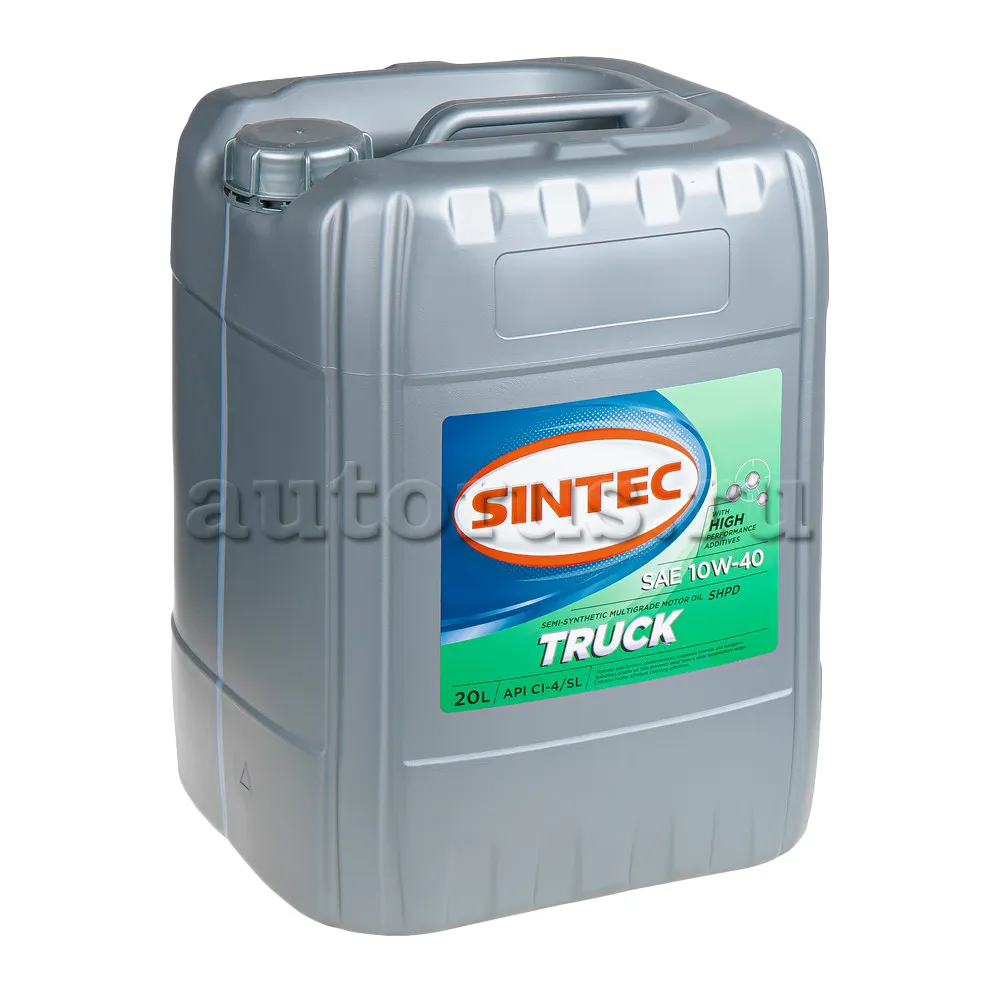 Масло моторное Sintec TRUCK SAE 10W-40 API CI-4/SL полусинтетика 20л 122442  Sintec артикул 122442 - цена, характеристики, купить в Москве в  интернет-магазине автозапчастей АВТОРУСЬ