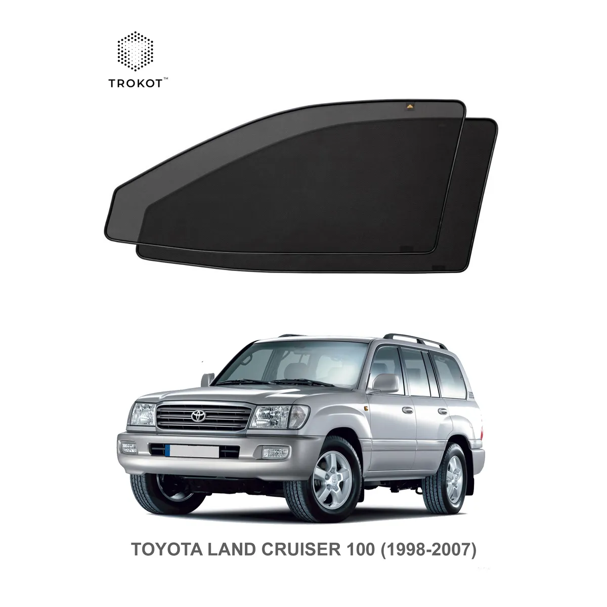 Комплект шторок на передние двери Toyota Land Cruiser (100 Series)  (1998-2007) (ЗФ не открываются) TROKOT артикул TR1885-01 - цена,  характеристики, купить в Москве в интернет-магазине автозапчастей АВТОРУСЬ