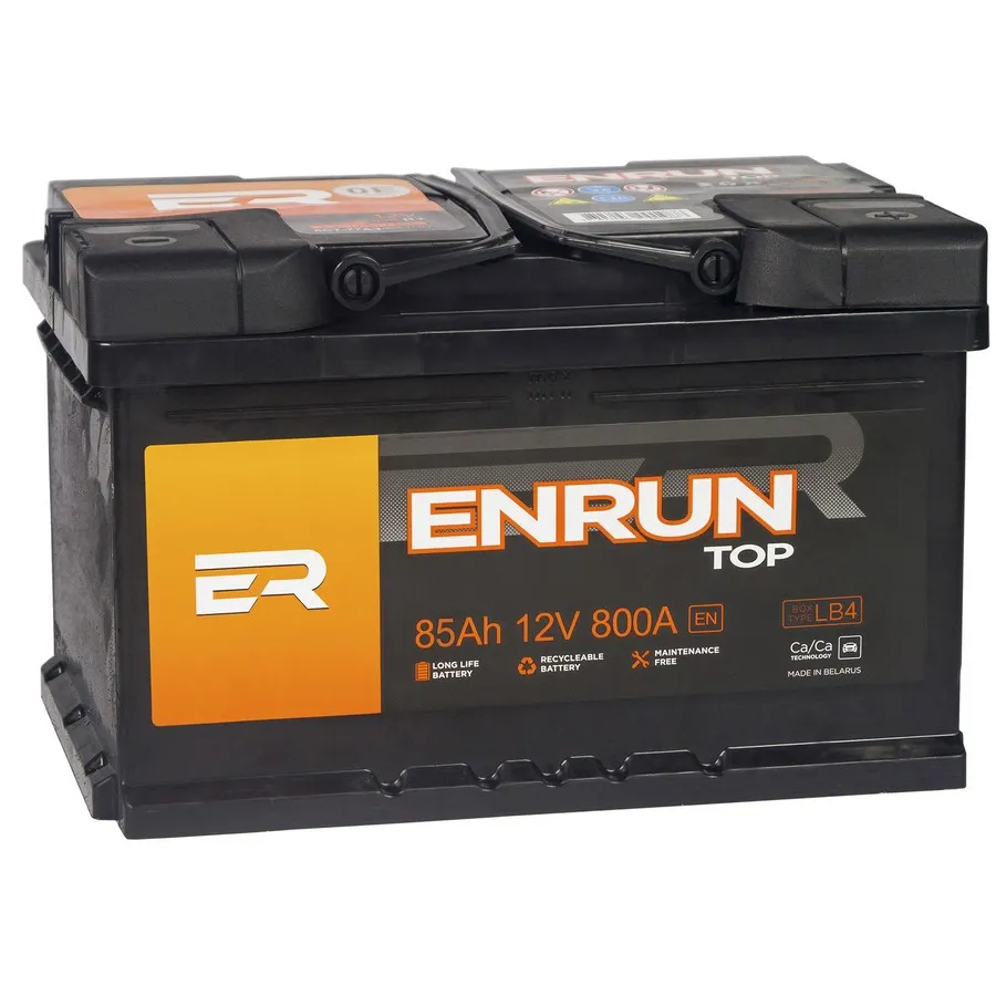 Аккумулятор ENRUN Top 85 А/ч Обратная LB4 315x175x175 EN800 А ENRUN артикул  ET850 - цена, характеристики, купить в Москве в интернет-магазине  автозапчастей АВТОРУСЬ