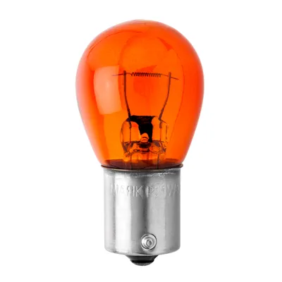 Лампа 21W однонитевая БОЛЬШАЯ 12V смещенный цоколь (жёлтая) Маяк