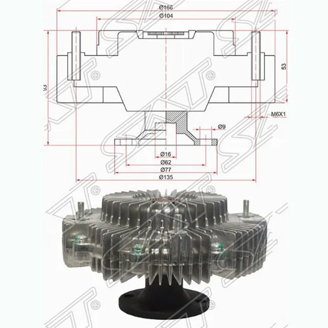 Вискомуфта TOYOTA HILUX,LAND CRUISER PRADO 1GR-FE 02-