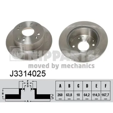 Диск тормозной задний NIPPARTS J3314025
