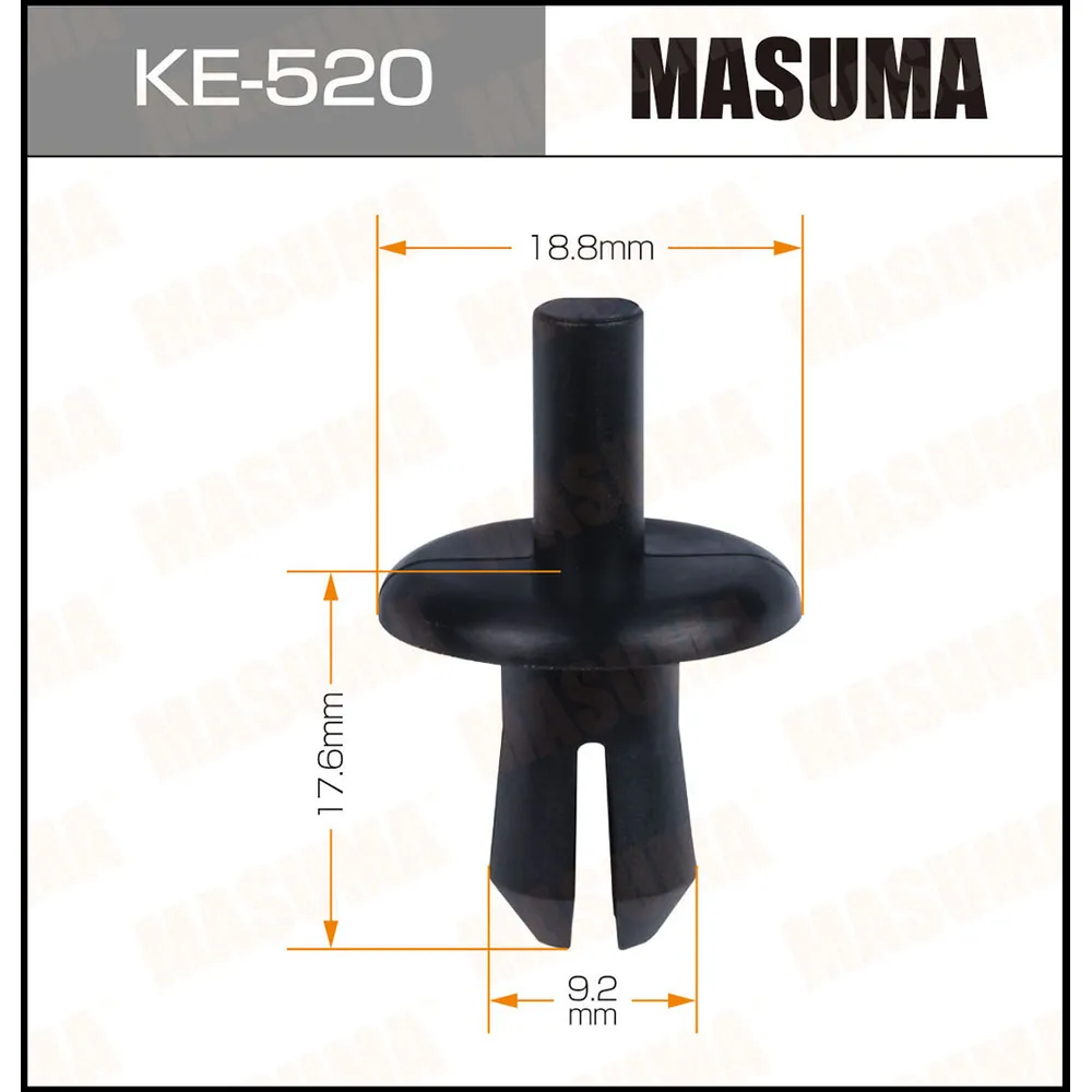 Клипса автомобильная уп.50 MASUMA KE-520