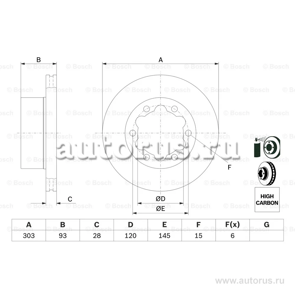 Диск тормозной задний BOSCH 0 986 479 296