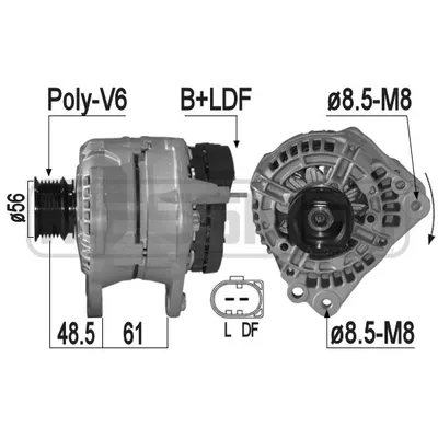 Генератор\ SKODA OCTAVIA, VW BORA/GOLF IV 70A ERA 209215