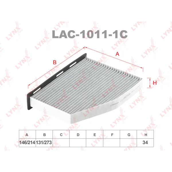 Фильтр салонный LYNXauto LAC-1011-1C