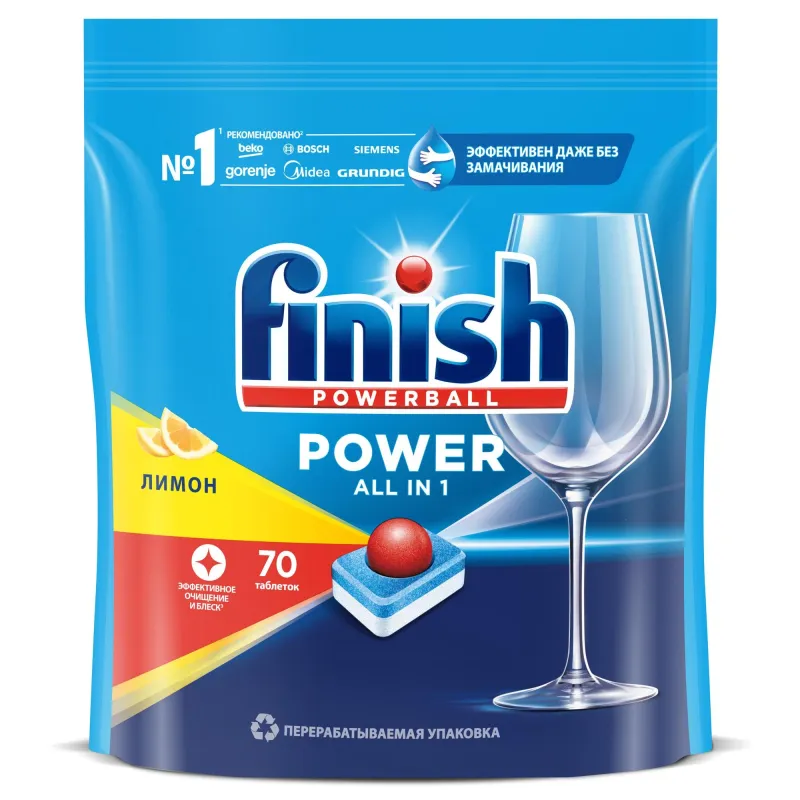 Таблетки для ПММ Finish Power лимон 70шт/уп 1608643