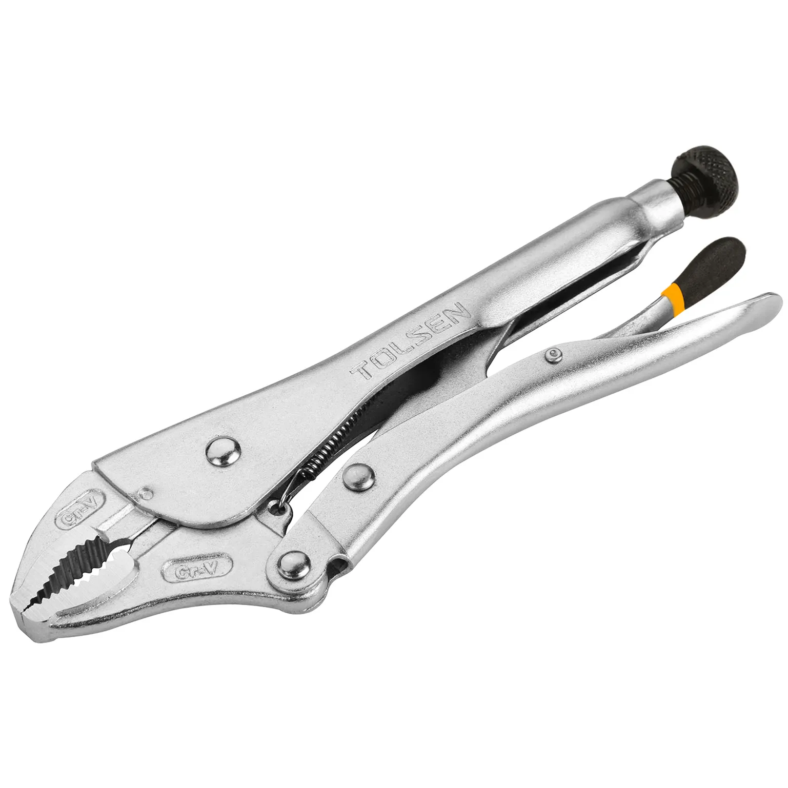 Зажим с фиксатором 250 мм, с закругленными губками TOLSEN TT10049