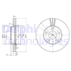 Диск тормозной передний VW PASSAT B5 /VENT D=282MM DELPHI BG3199