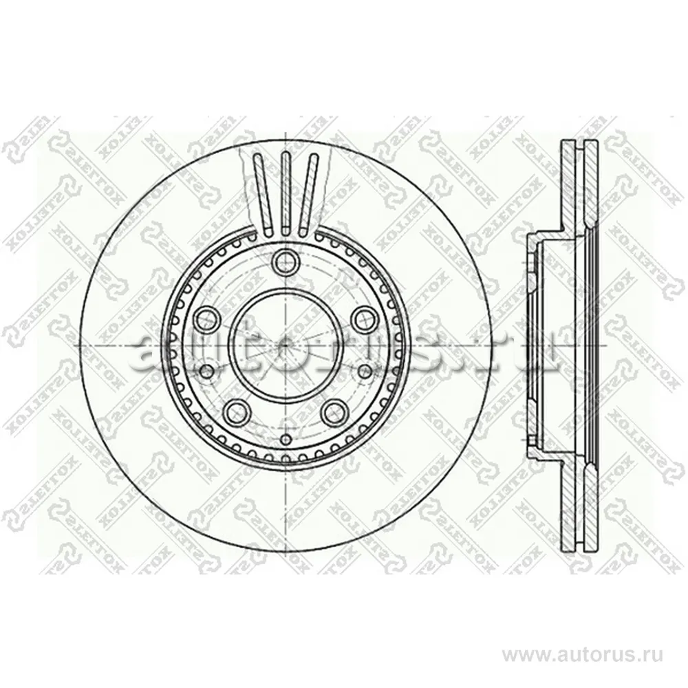 Диск тормозной передний MAZDA 6 1.8-2.3/2.0DI 02> STELLOX 60203245V_SX
