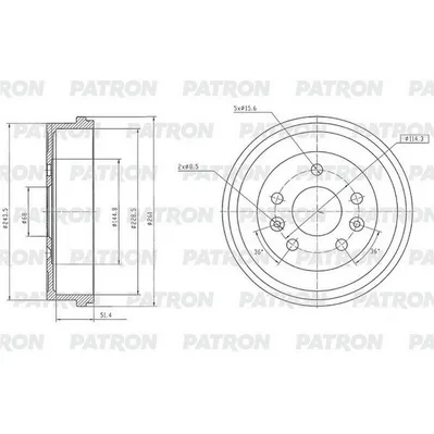 Барабан тормозной RENAULT Duster 4x4 / Kaptur 1,2TCe AWD PATRON PDR1013