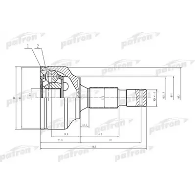 ШРУС наружн к-кт 28x58.5x34 CITROEN: C5 1.6 08-, Peugeo PATRON PCV1469