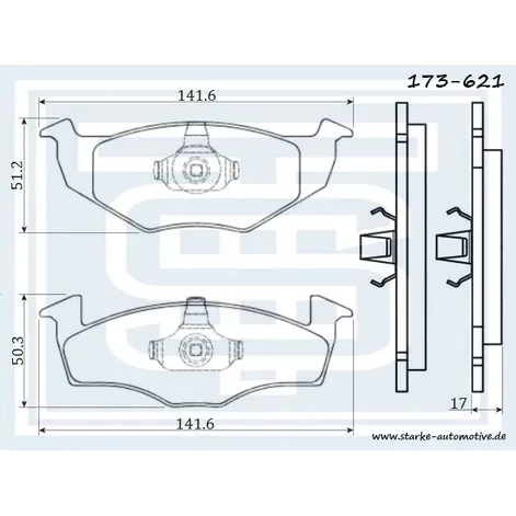 Колодки тормозные VW POLO (6N1/6N2) передние STARKE 173621
