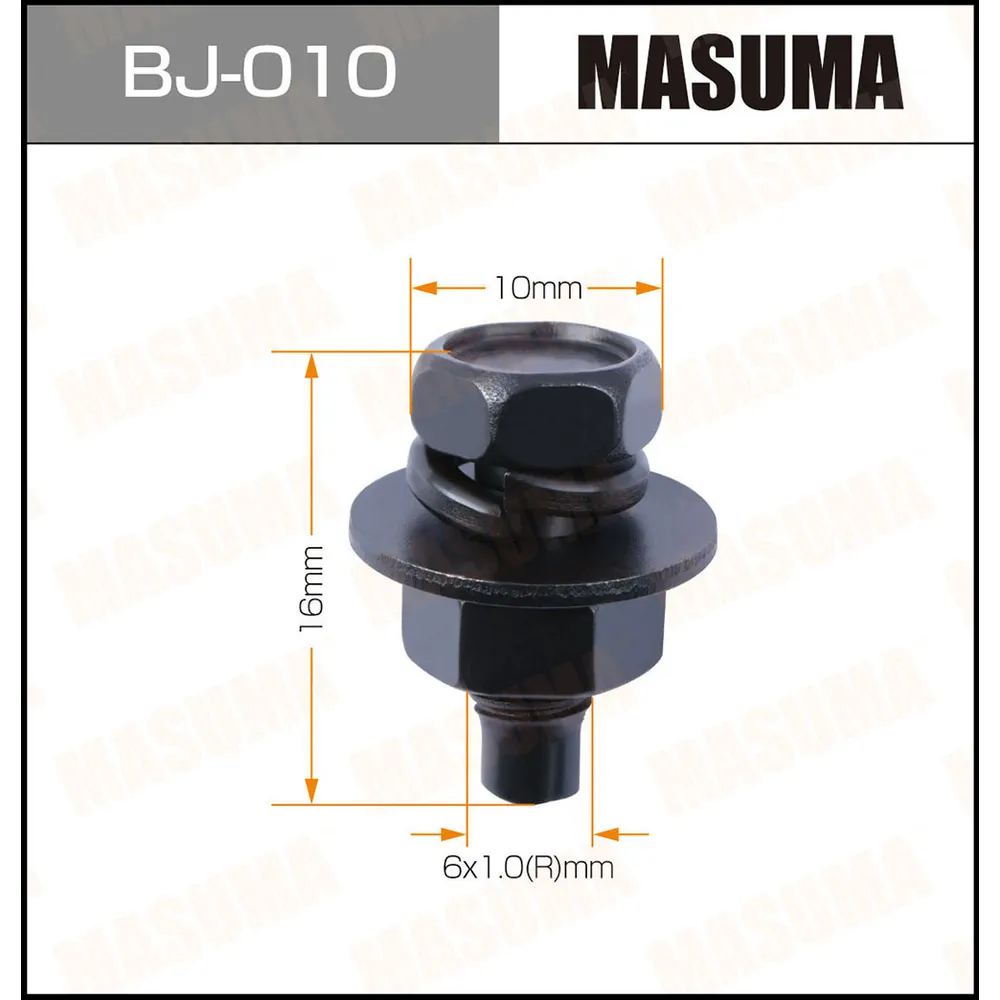 Болт с гайкой MASUMA М 6x16x1.0, миним. парти MASUMA BJ010