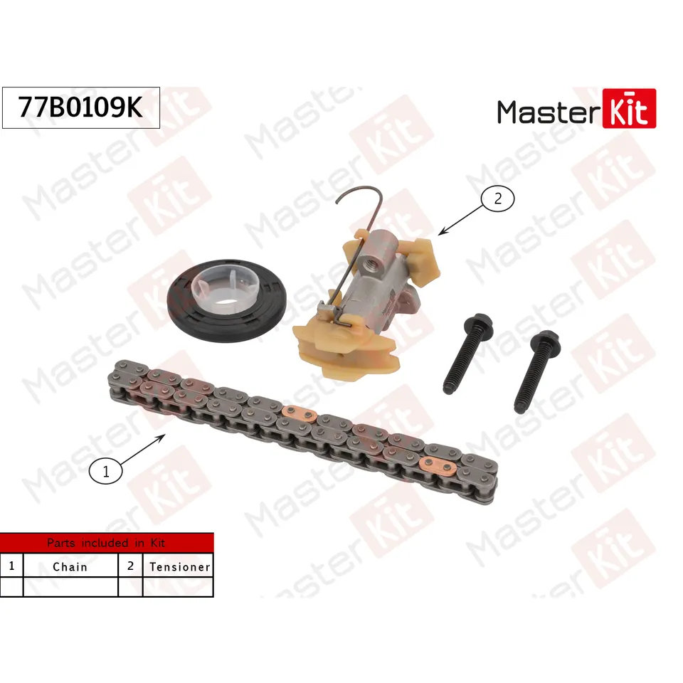 Комплект цепи ГРМ CITROEN/PEUGEOT YHZ (DV5RC 1,5HDi) 7мм MASTERKIT 77B0109K