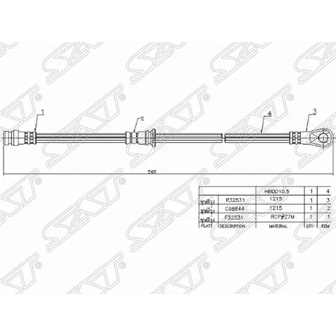 Шланг тормозной rr mmc pajeromontero 00- lhrh st-mr407251