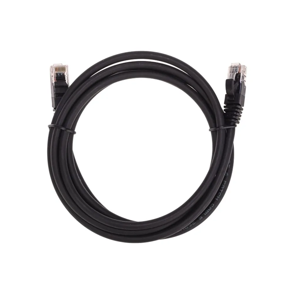 Патч-корд U/UTP CAT 6, RJ45-RJ45, 26AWG, LSZH, черный, 2м REXANT 02-0292-2