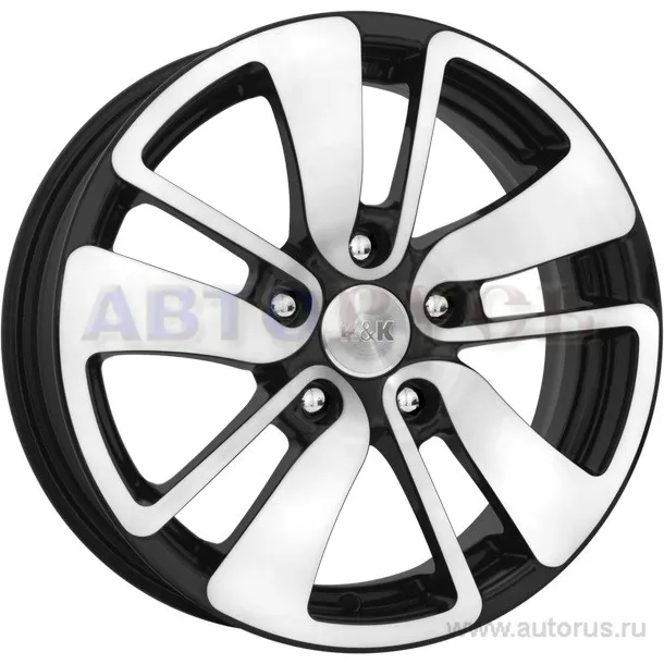 Диск литой R15 5.5J 5x114.3/67.1 ET45 КИК Редан алмаз черный 13963
