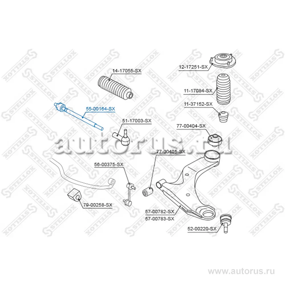 Тяга рулевая Subaru Tribeca 06> STELLOX 55-00164-SX